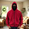 Unisex Kapuzen-Sweatshirt mit Reißverschluss und Maske – Herbstausgabe