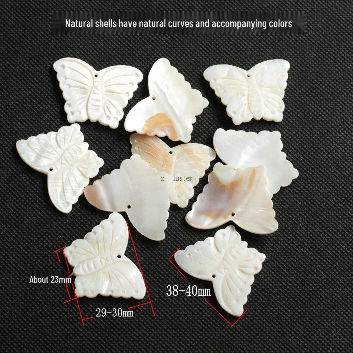 Natural Shell Butterfly Freshwater Pendant: Handmade Headdress, Hairpin, Necklace Charm, DIY Jewelry Accessory.