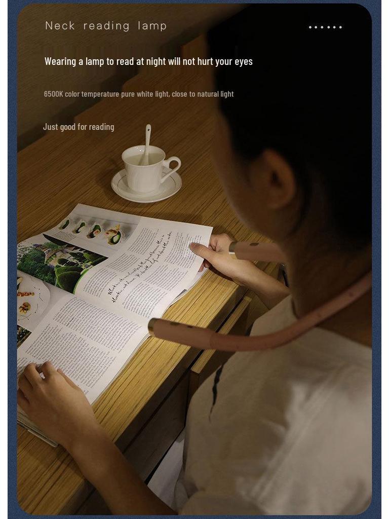 Portable Multi-Functional Neck Reading Light with Eye Protection for Students