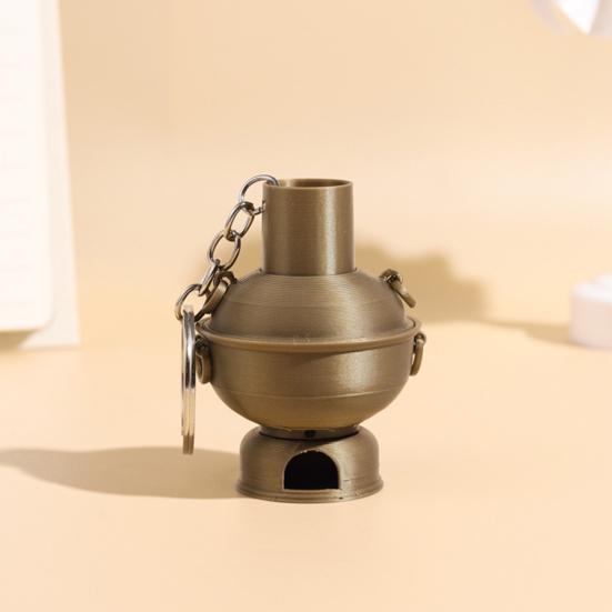 Keychain Pendant Simulated Copper 3D Printed Hot Pot Charm Key Chain National Style Decorative
