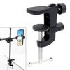 2-IN-1 Table Mount Clamp Heavy Duty Metal Mic Clamp Holder for Microphone Suspension Arm Stand Holder