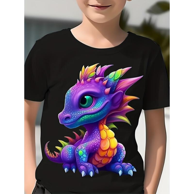Children's Clothing Boys Tshirt Short Sleeve Child T-Shirt 3D Dinosaur Print Casual Kids Summer Clothes Girls Clothes Tops Tee