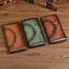 Hand-polished Leather Wallet Multi-functional Embossed Zipper Handle Cowhide Retro Style National