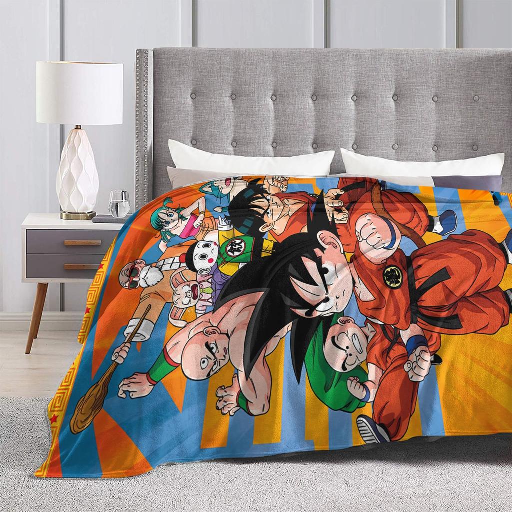 Black White Goku Dragon Ball Flannel Blanket Soft Durable Bedding Throws For Couch Bed Picnic Bedspread Sofa Bed Cover