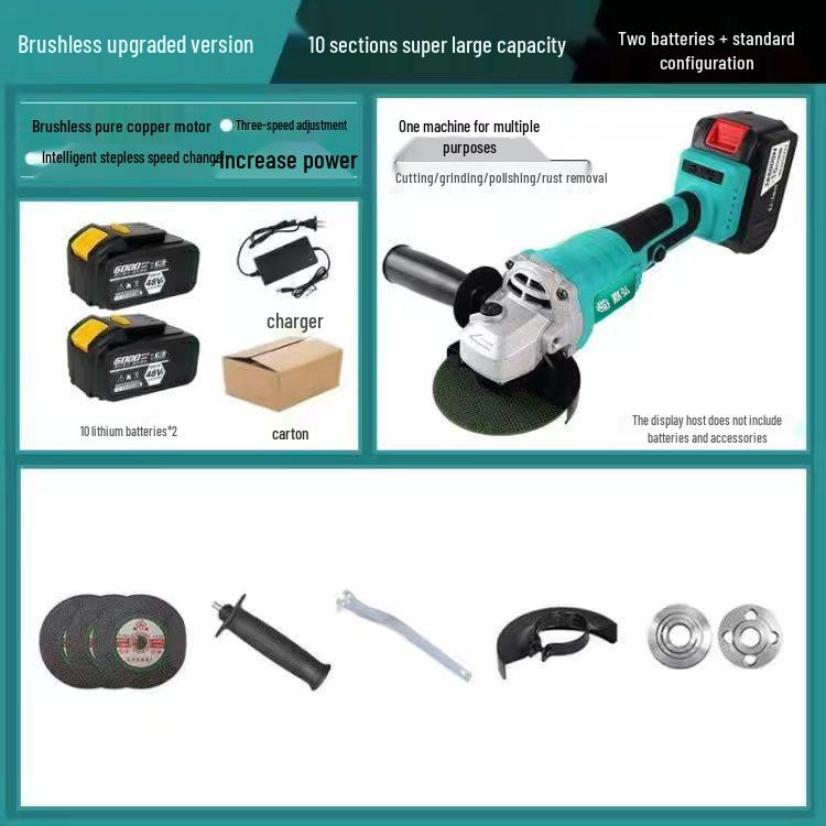 A3 Model 48VF Universal Brushless Lithium Battery High-Power Angle Grinder & Polisher