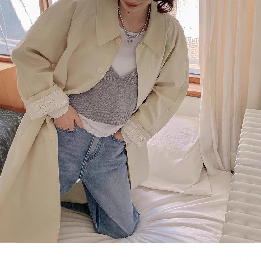 2025 Pre-Sale: Women's Off-White Long Loose Trench Coat for Spring