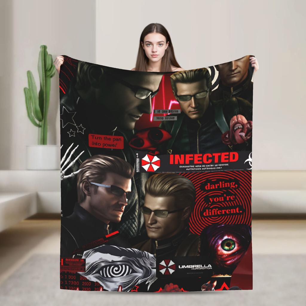 I  Leon Kennedy Blankets Residents Evils Soft Fluffy Plush Throw Blanket For Couch Chair Sofa Bed Flannel Bedspread Bed Cover