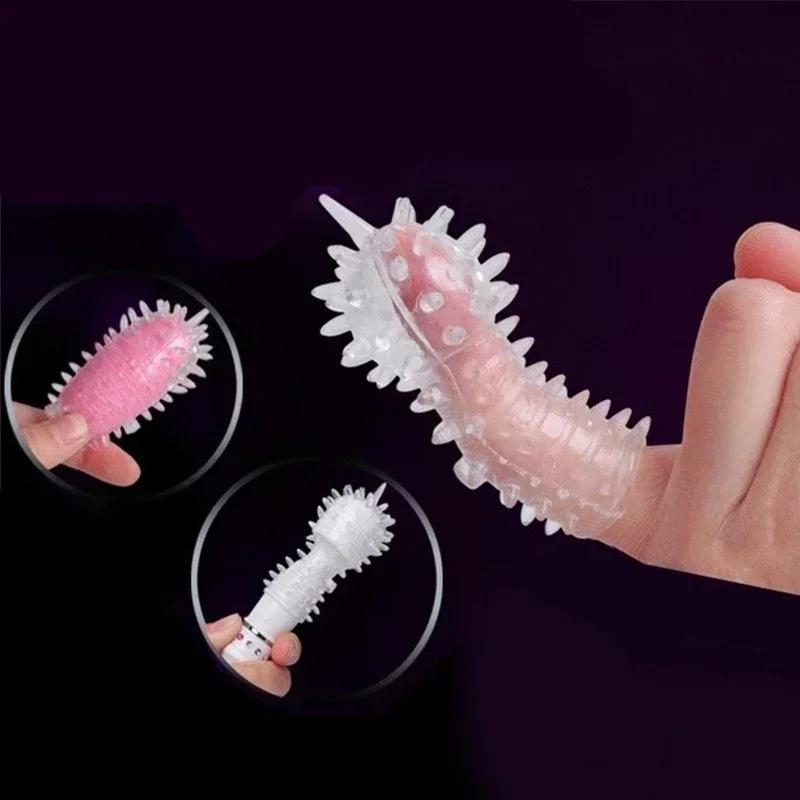 1Pcs Soft Rubber Flirting Gloves Barbed Clit G-Spot Stimulator Sex Toys for Couples Games Female Masturbation Health Care