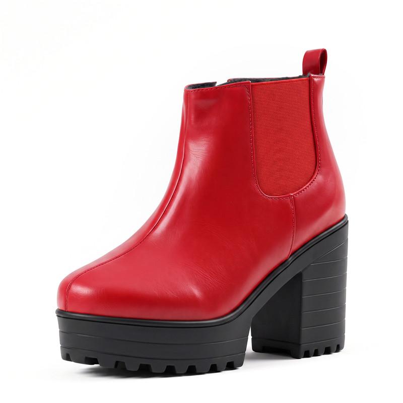 Women`s high-heeled short boots autumn and