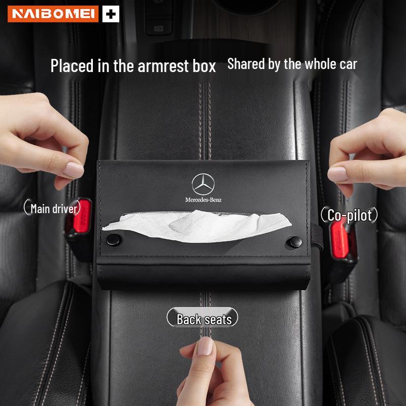 Compatible Tissue Box for Mercedes-Benz E, C, A, S-Class, GLA, GLB, GLC, Armrest Tissue Holder.