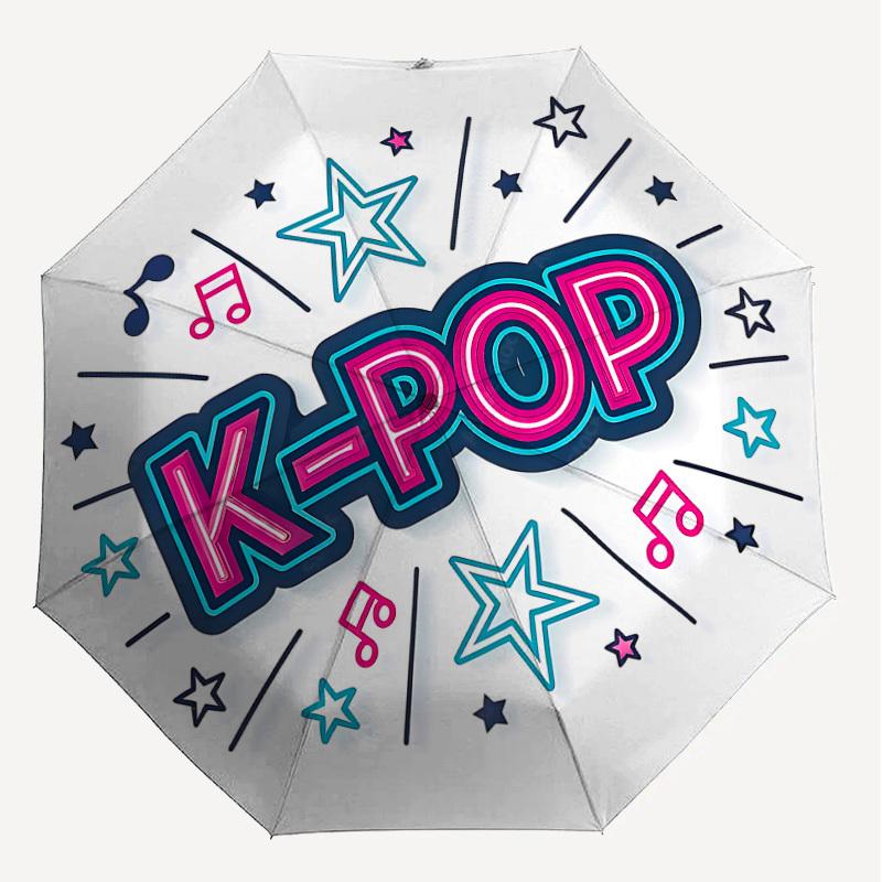 1PC K-pop Music Umbrella-8-Rib Reinforced, Automatic Open, Lightweight & Durable, Cute Fashion Accessory for Outdoor, Beach, or Casual Use, Beach Umbr