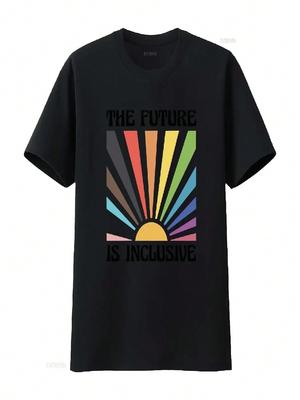 The Future Is Inclusive T-Shirt Regenbogen Pride Trans Rechte Oberteil LGBTQ Fortschritt Soziale Gerechtigkeit Gay Vintage Gewaschen Weich Grafik