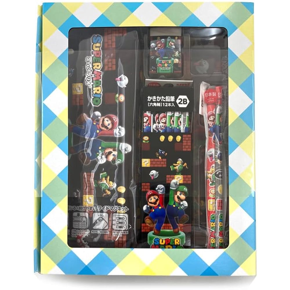 Mitsubishi Pencil Super Mario 175554026 Stationery Set BT-GK SMS6 Back to School New School Mitsu...