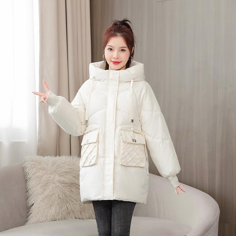 

DAFIFY Женская мода Повседневные Осенне-зимние Однотонные с принтом Куртки и Пальто Пуховики XXXL белый