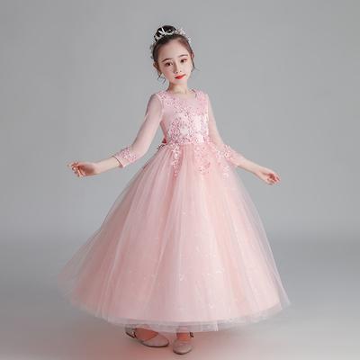 Princess Dress Girls Yarn Spring Summer Long Sleeve Fashionable Children's Performance