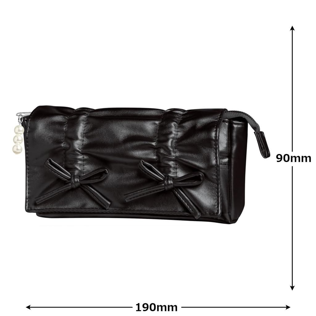 Kamiojapan Pen Drawstring Ribbon Pen Black Case, Pouch, 229541,