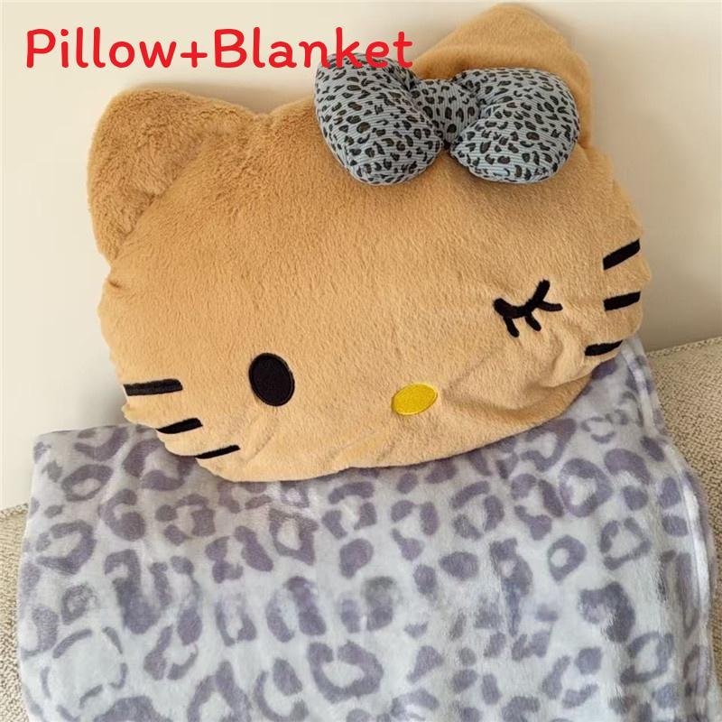 Hello Kitty Cartoon Cat Plush Blanket With Embroidered Design For Office Napping
