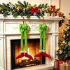 Originelle Weihnachtsbaum-Anhänger Lustige Elfenbeine Auto-Hängeornament, Dekoration mit weichen saisonalen Innenraum-Verzierungen Plüsch, Rot Grün Feiertag