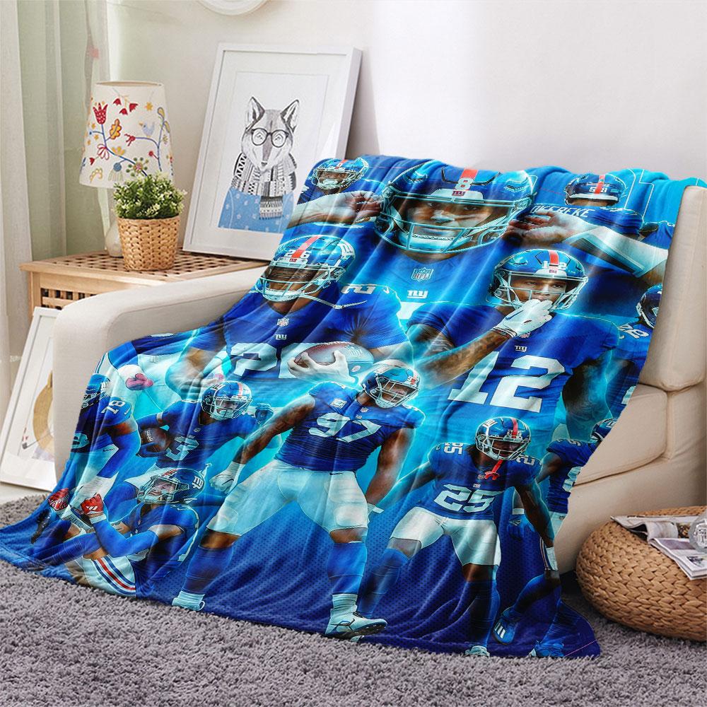 Giants Players Printed Flannel Blanket, Soft Throw for Bedroom Sofa, Washable, Fan Merchandise, Great Gift.
