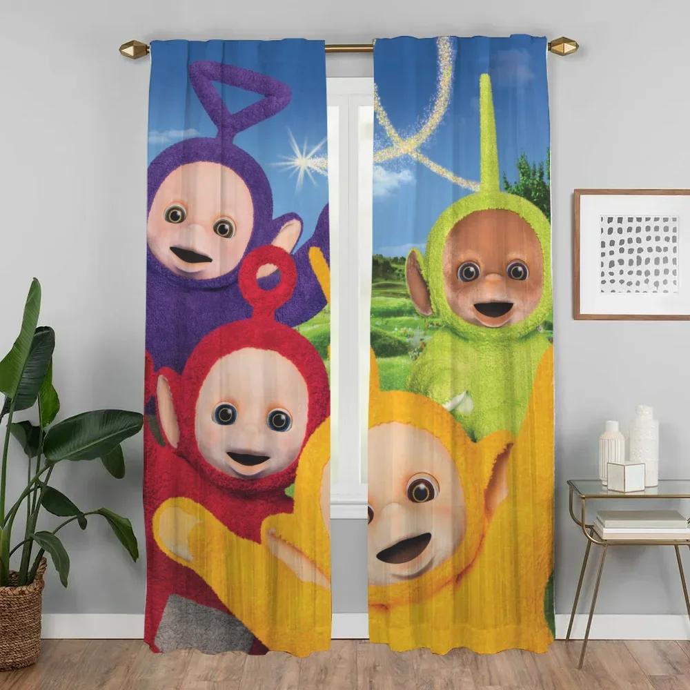 Blackout Curtain for Room 2 Panel Teletubbies Curtains for Bedroom Partition Home Interior Curtains Halloween Decoration Living