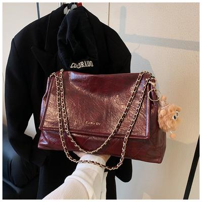 Retro Commuter Bag Women's Large-capacity New Autumn and Winter Versatile Chain Shoulder Bag Casual Tote Bag