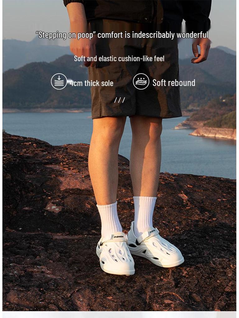 Men's Thick-Soled Non-Slip Clogs for Driving, Fishing, and Outdoor Beach Wear