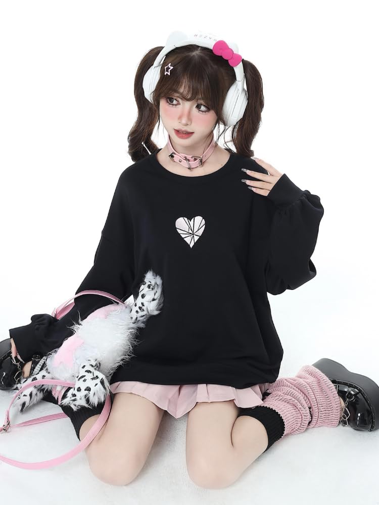 Gablcad Subculture Ribbon Harajuku Subculture Sickly Korean Size Women's Top, Style, Decoration, Style, Landmine, Cute, Style, Stylish, Fall/Winter