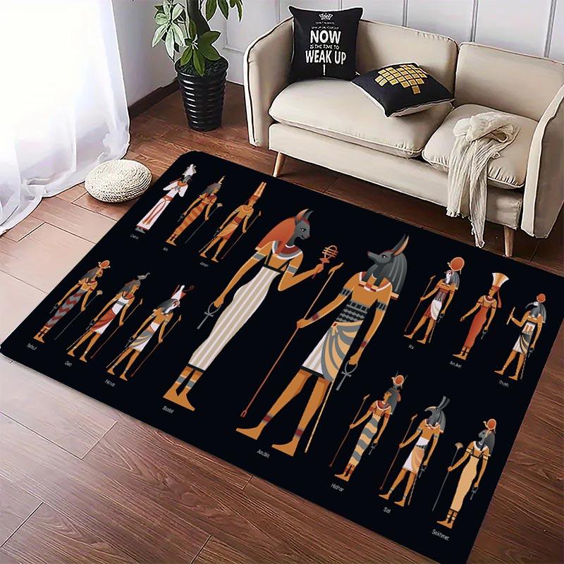 Ancient Egypt Egyptian God Egyptian Cat Anubis Carpet for Living Room Bedroom Sofa Doormat Floor Tapete Anti-slip Decor Alfombra
