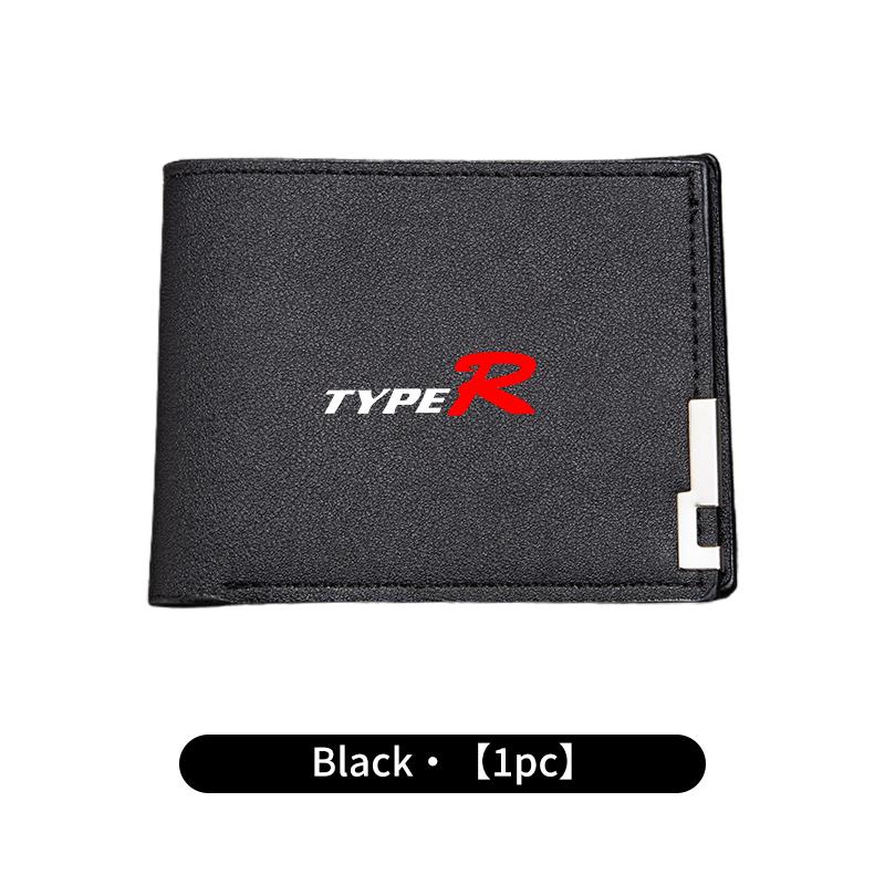 Car Logo Men's Short Wallet Multifunctional Card Purse Coin Storage Bag For Honda TYPE-R Mugen Civic Accord Fit Jazz CRV BRV HRV SM1