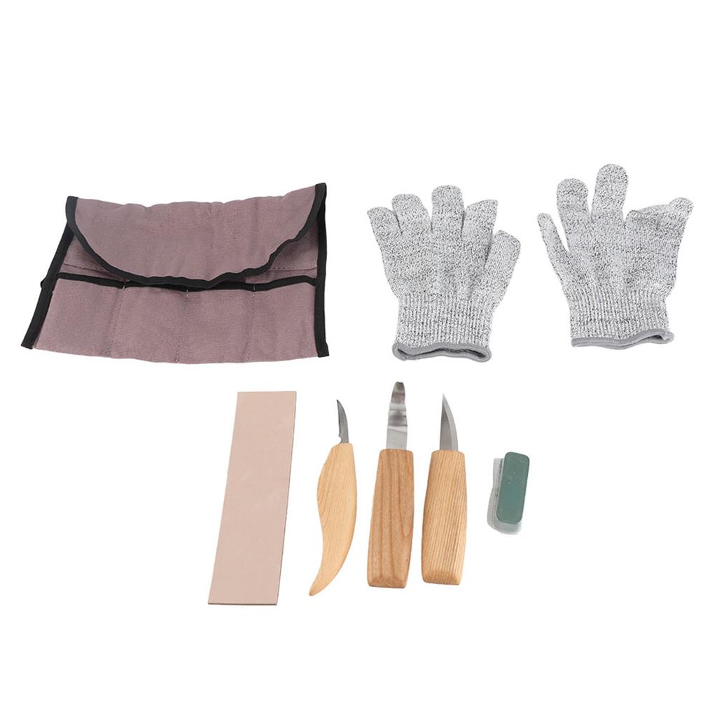 5pcs/set Wood Carving Tools Set Hand Wood Engraving Chisels Knife Spoon Carving Tool Set