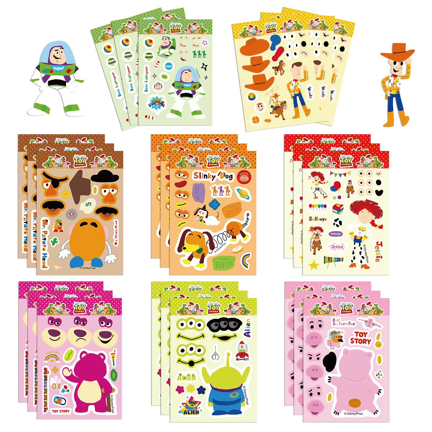 Toy Story Puzzle Stickers: 8-Sheet Set, Popular Cartoon Characters, Self-Adhesive & Waterproof for Scrapbook Decoration DSN-027