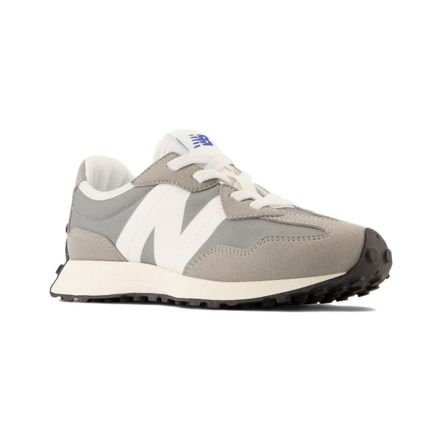 New Balance Kids 327 Bungee Lace Retro Casual Sneakers Cement Grey/White PH327LAB