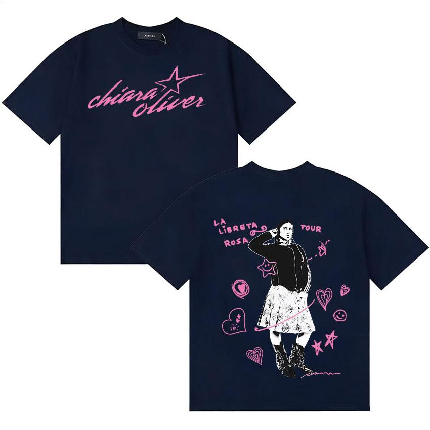 Singer Chiara Oliver Harajuku Graphics T Shirts Unisexs Womens Tshirt Hip Hop Casual High Quality Cotton Oversized T Shirts Unisex
