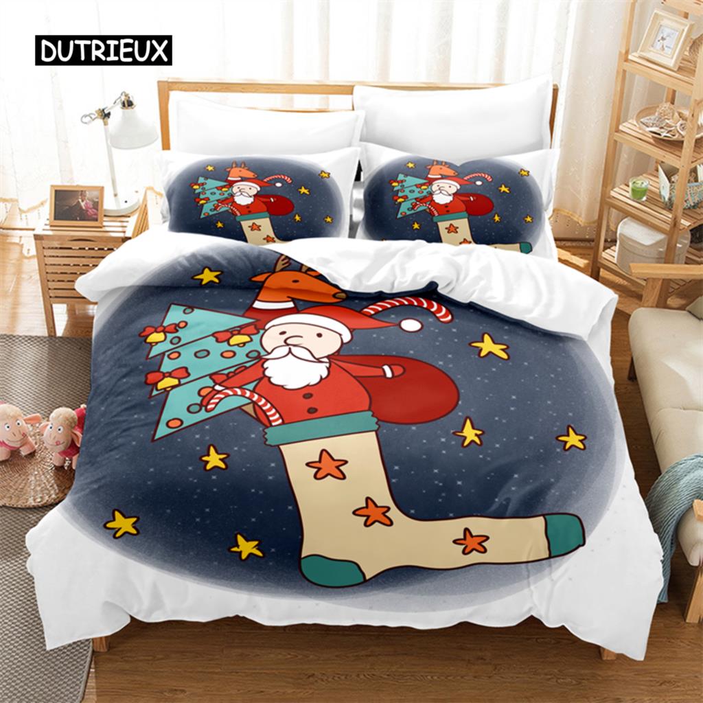 Set Biancheria da Letto Natalizio Set Copripiumino Set Biancheria da Letto 3d Stampa Digitale Biancheria da Letto Queen Size Set Biancheria da Letto Design alla Moda