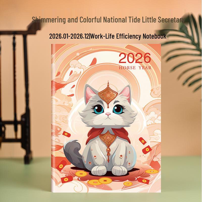 Guochao 2026 Altın Folyo A4 Planlayıcı: Aylık ve Günlük Program Yönetimi