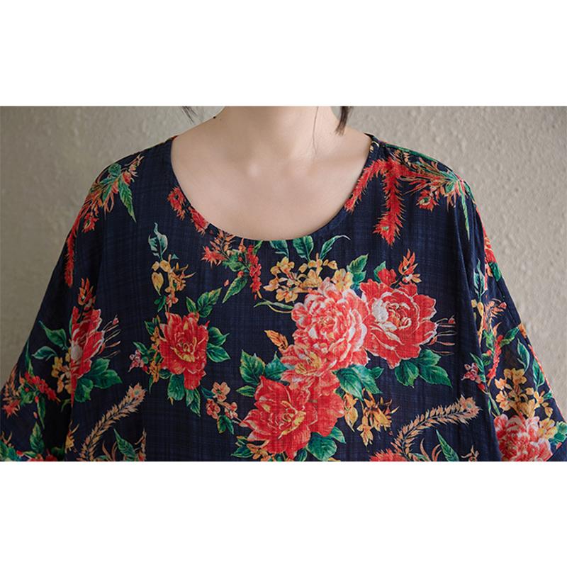 Xitao Pleated Print Flower Dress ZMY1125