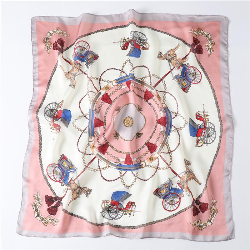 Small square scarf carriage chain silk scarf female Korean scarf versatile thin scarf headband decorative summer scarf autumn and winter