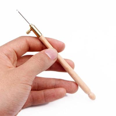 2 Sets Holzgriff Tambour Häkelnadel mit 3 Nadeln Häkeln Stickerei Perlenstickrahmen Nähwerkzeug Set