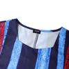 Plus Size Women 3/4 Sleeve Floral Striped Print Casual Loose Long  Maxi Kaftan Dress