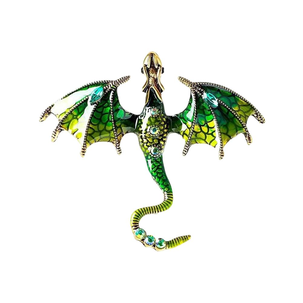

Retro Cartoon Flying Dragon Brooch Suit Coat Accessories Rhinestone Brooch Couple Accessories Gifts