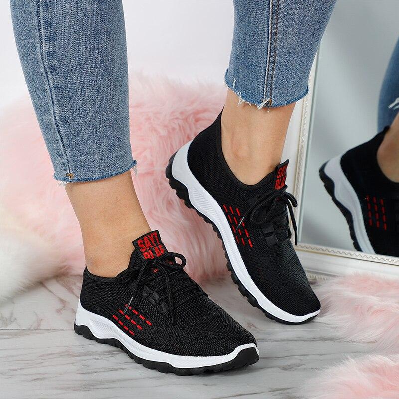 Cheap Women Sneakers Mesh Vulcanized Shoes Spring Ladies Casual Flats