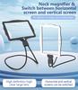 Reading Magnifying Glass with Switchable Horizontal and Vertical Screens, Detachable Rechargeable Vision Aid