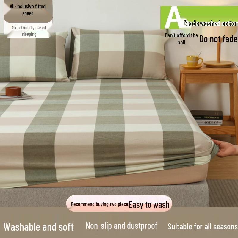 2025 All-Season Solid Color Fitted Sheet - Full Cotton Dustproof Mattress Protector