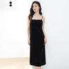 Maslan Temperament Imperial Style Slimming French Solid Color Velvet Backless Sexy Suspender Dress