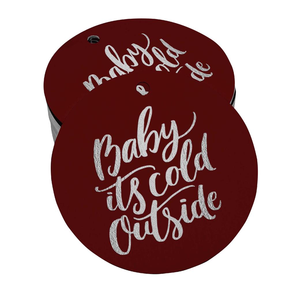 Inkdotpot Real Gold Foil Baby It's Cold Outside Baby Shower Tags Favor Hang Paper Tags 100