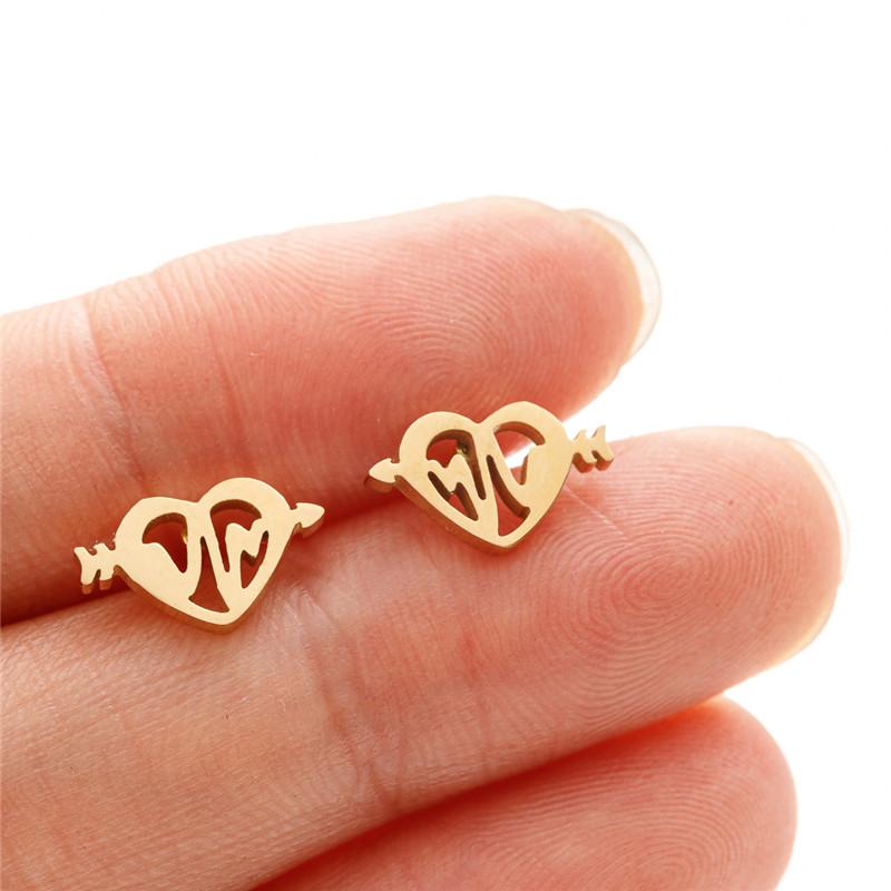 Simple T Bar Stud Earrings for Women Small Animal Ear Studs Punk Dove Leaf Dragonfly Spider Earings Fashion Jewelry Pendientes
