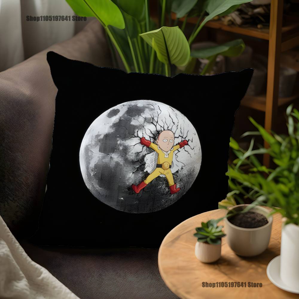 One P-Punch Man Saitama Pillow Case For Sofa Decor Car Office Room Printing Cushion Cover Decorations and Protector