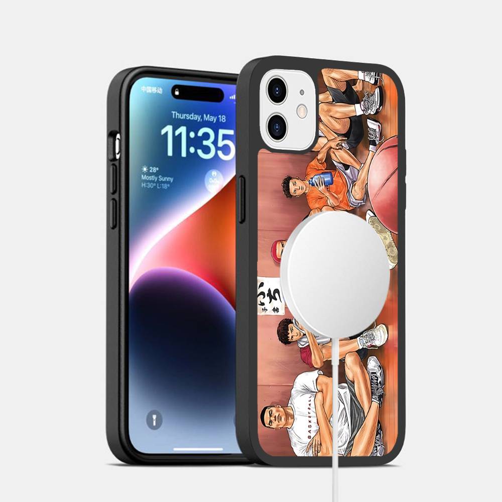Cute S-Slam-DunkS Phone Case Magnetic Case For IPhone 16 14 13 12 11 15 Pro Max Plus For Magsafe Wireless Charge Cover