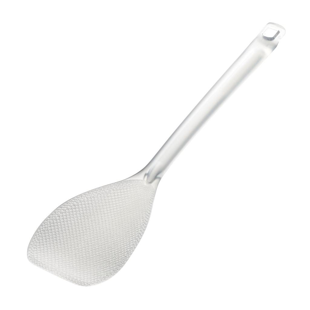 Akebono Sangyo Rýže Vyrobeno v Jednom nástroji pro servírování a Lze použít při smažení Dvojitá špachtle Plovoucí špička pro Naběračku na rýži Široká bílá naběračka, Průhledná,