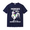 Horses Are Cool But Have You Ever Ridden A Cock TShirt Family Top TShirts Plain Tops Tees Cotton Young Casual